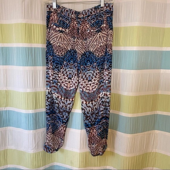 Elevenses Anthroplogie Lanikai Printed Trousers Sz 4P - Picture 8 of 9